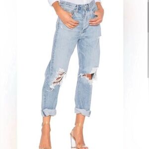 AGOLDE 90's Mid Rise Loose Fit Cotton Ripped Leg Jeans size 23